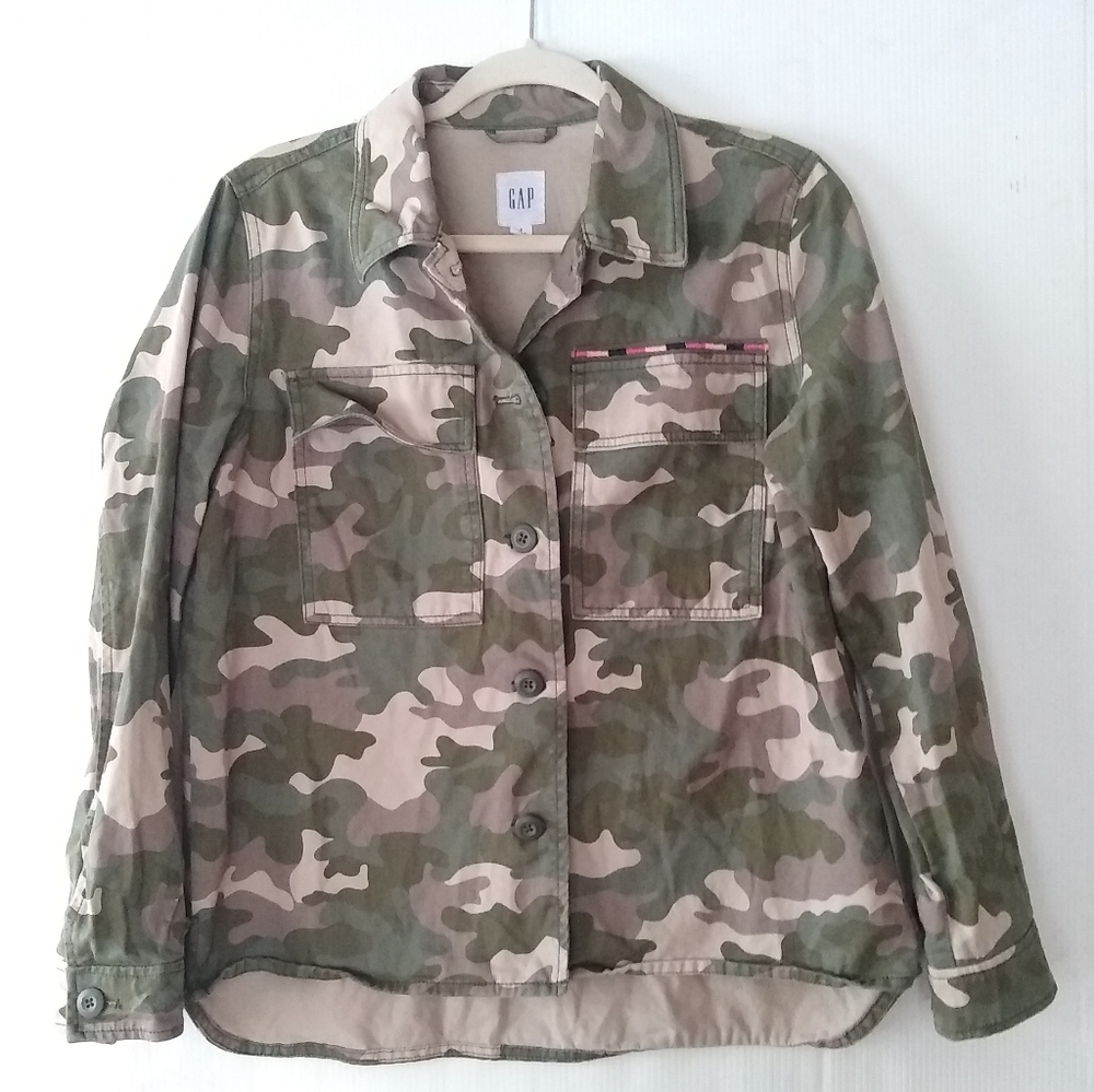GAP oversized boxy camo army utility shirt jacket shacket